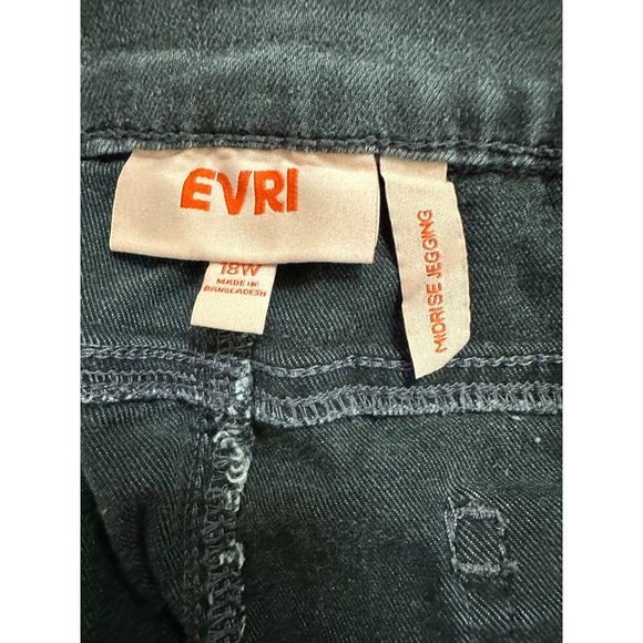 Evri Women's Mid Rise Plus Size Jeggings Dark Gray 4-Pocket, Size 18W - Picture 3 of 3